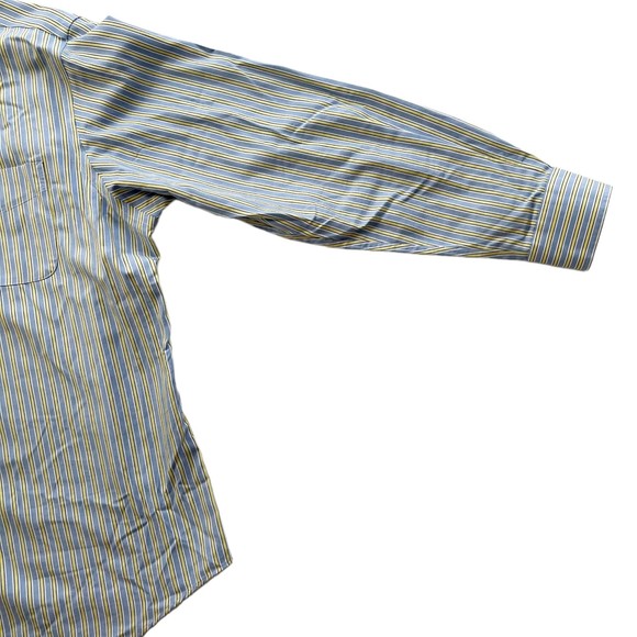 Lauren Ralph Lauren Button Down Up Shirt Non Iron L/S Blue & Yellow Striped - Picture 4 of 7